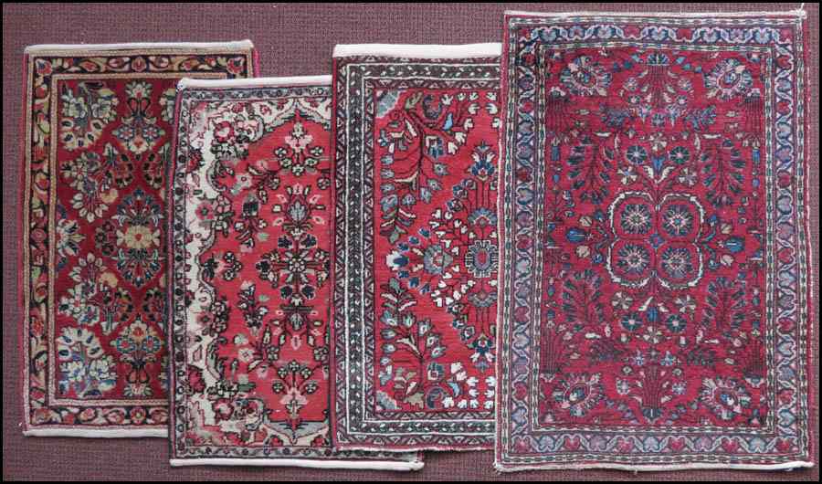 Appraisal: FOUR PERSIAN PRAYER MATS Largest ' '' x ' Condition