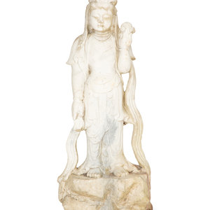 Appraisal: A Chinese Carved Marble Figure of Quan Yin th th