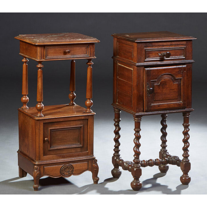 Appraisal: Two Louis Philippe Style Carved Walnut Nightstands early th c