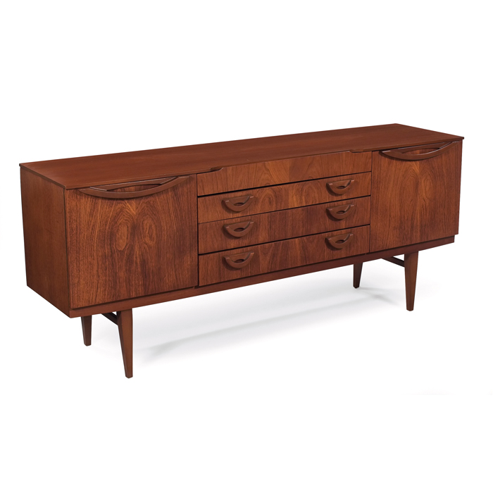 Appraisal: s sideboard possibly Scandinavian four center drawers flanked by two