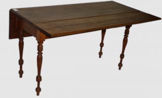 Appraisal: Randolph VT drop leaf harvest table butternut with extensions turned