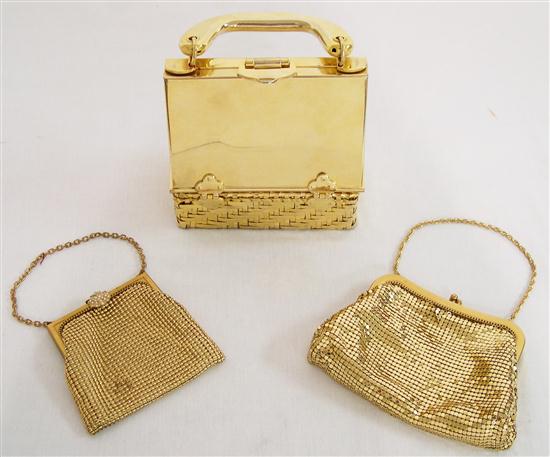 Appraisal: Two gilt mesh Whitning Davis purses in original box along