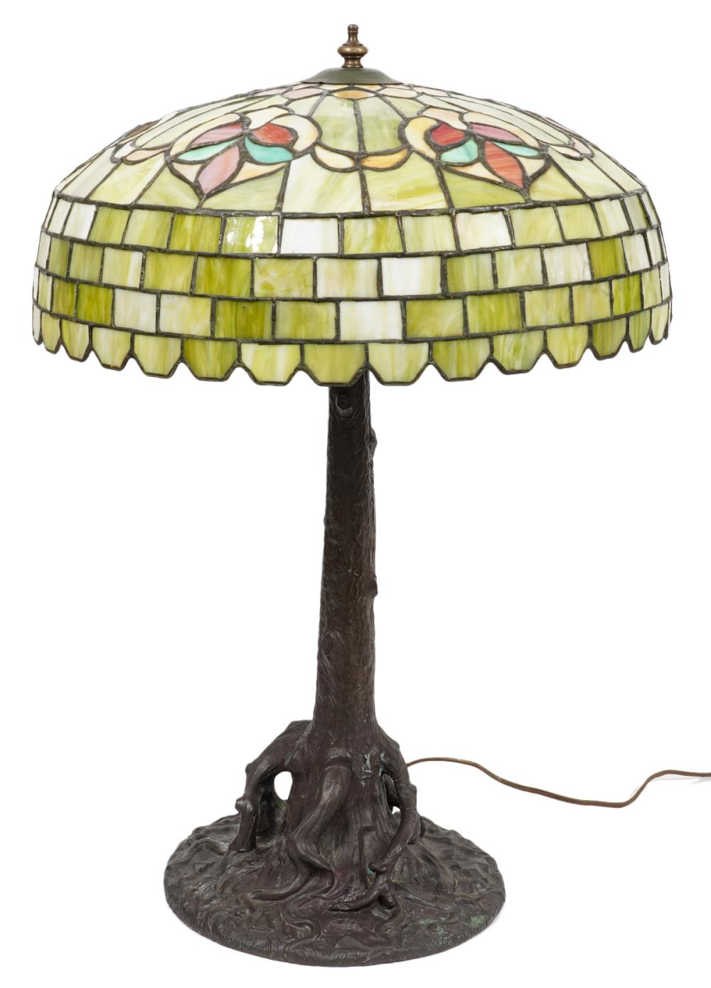 Appraisal: MOSAIC ROOT LAMP ATTR TO DUFFNER KIMBERLYLamp attributed to Cincinnati