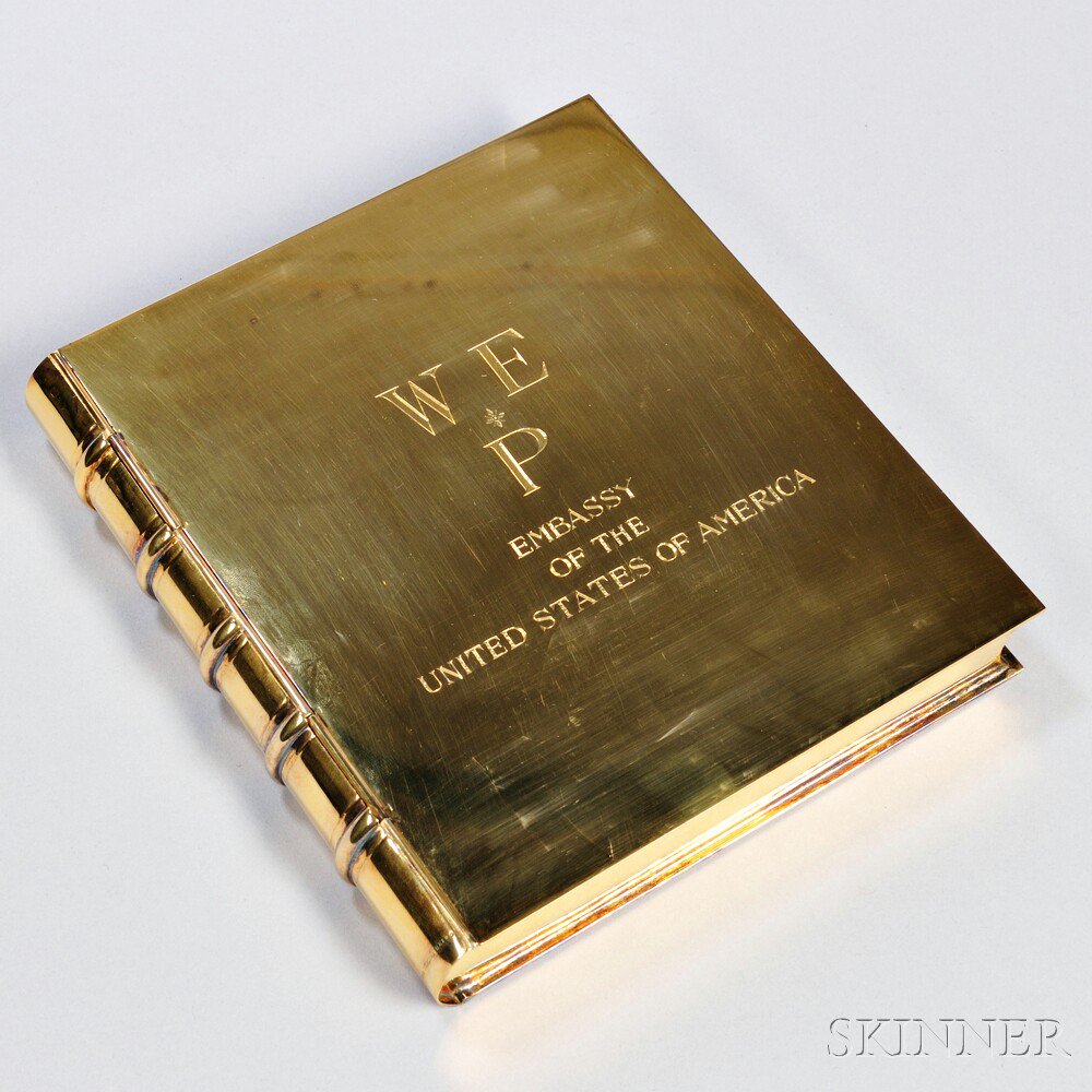 Appraisal: Tiffany Co Silver-gilt Presentation Cigar Box New York c book-form