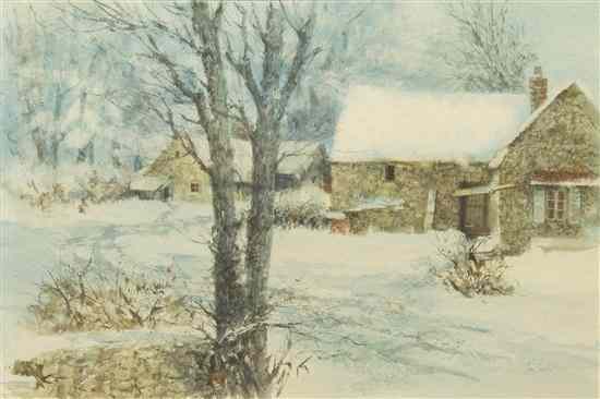 Appraisal: Stan Dudek American th century Winter in the Countryside watercolor