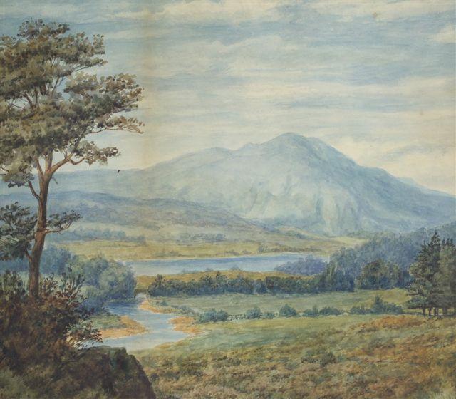 Appraisal: ENGLISH SCHOOL th CENTURY LAKELAND LANDSCAPE watercolour framed cm by