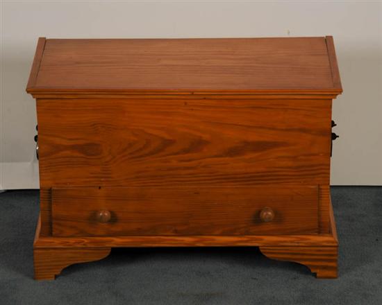 Appraisal: A Miniature Yellow Pine Lift-top Chest made by Mr Bill