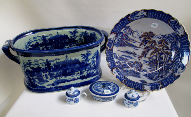 Appraisal: BLUE AND WHITE GLAZED CERAMIC VESSELS from China and Portugal