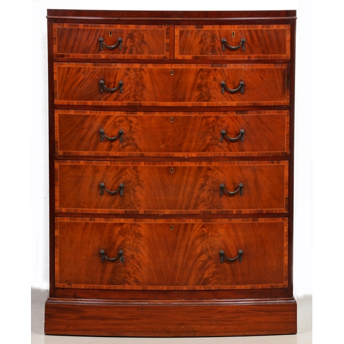 Appraisal: An Edwardian flame figured mahogany bow fronted chest of drawers