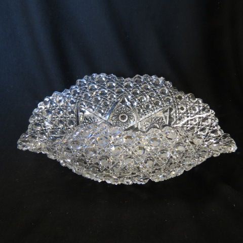 Appraisal: Cut Glass Oval Fruit Bowl elaborate cut x brilliant period