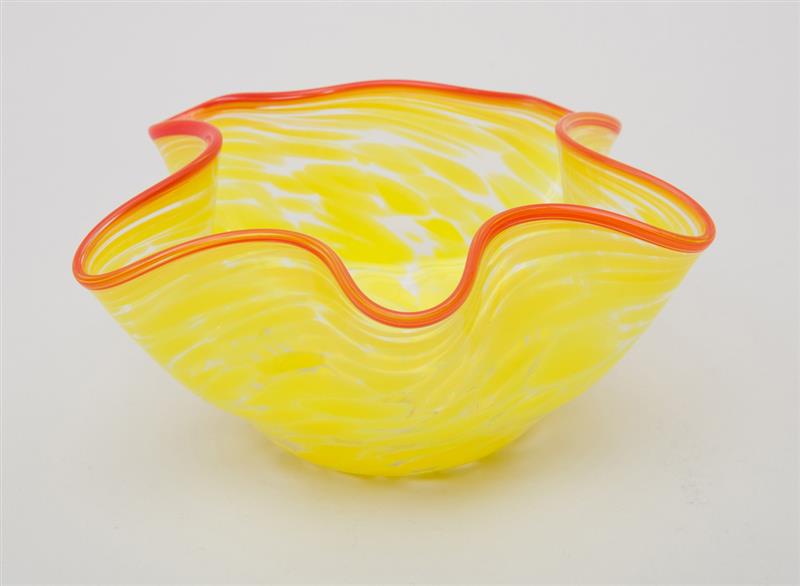 Appraisal: DALE CHIHULY GLASS BOWL x in diam Property of Estate