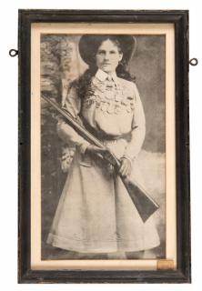 Appraisal: Oakley Annie Three Vintage Framed Prints of Annie Oakley Various