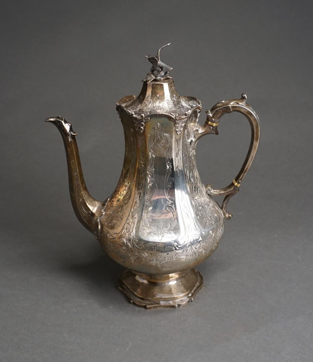 Appraisal: VICTORIAN SILVER COFFEE POT LONDON OZVictorian Silver Coffee Pot London