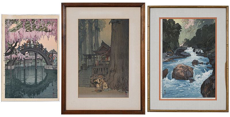 Appraisal: Hiroshi Yoshida Japanese - Misty Day in Nikko Kurobe River