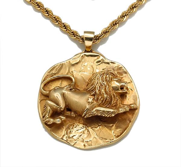 Appraisal: A fourteen karat gold pendant Marvin Hime in the form