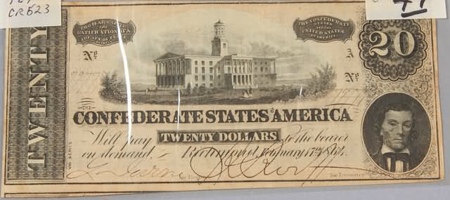 Appraisal: Twenty dollar Confederate note February issue Friedberg CS- Uncirculated S