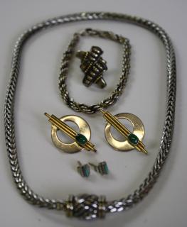 Appraisal: Lot of gold on sterling jewelry incl chains pr earrings