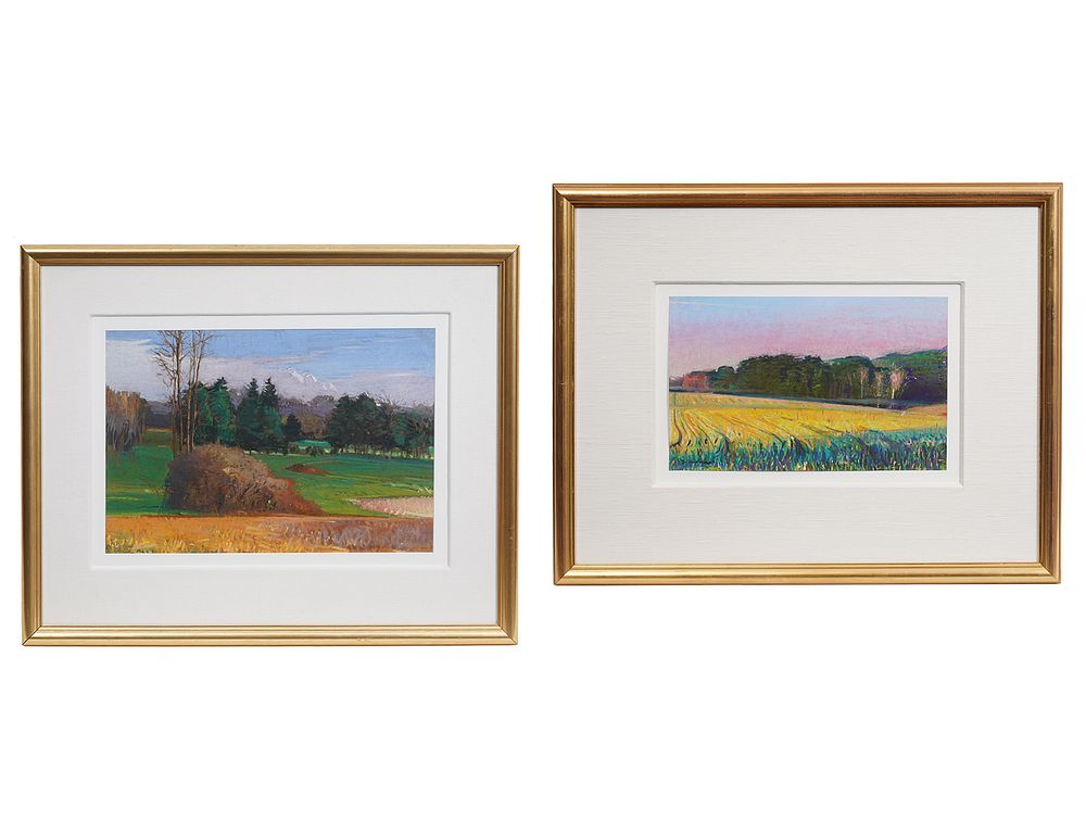 Appraisal: Pair of Charles Basham Pastel Paintings Charles Basham American Born