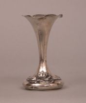 Appraisal: Sterling Art Nouveau Bud Vase American late th Century Pretty