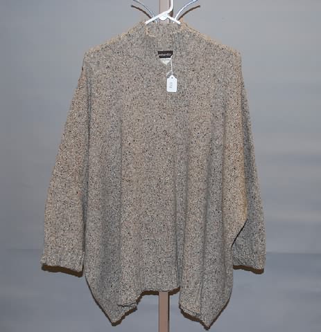 Appraisal: Eskandar tan tweed merino wool cashmere long sleeve open neck