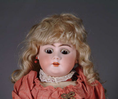 Appraisal: H HANDWERCK DOLL Very fine early brown glass eyed Handwerck