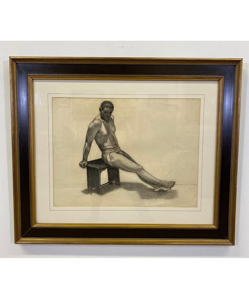 Appraisal: Roy C Nuse Charcoal Nude Roy C Nuse - Pennsylvania