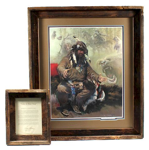 Appraisal: G Carter-Tales of a Bear Step Signed Print Provided for