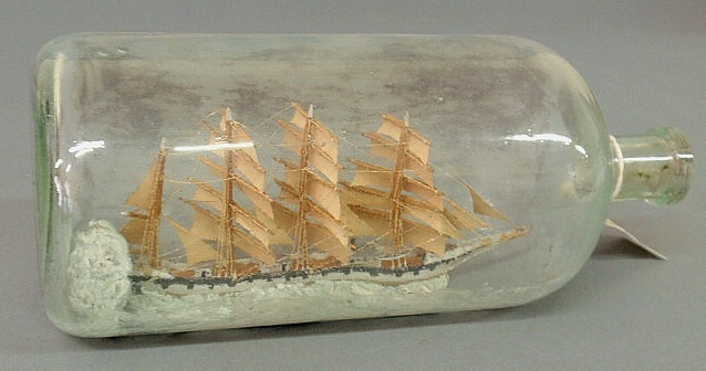 Appraisal: Ship model in a bottle l x dia