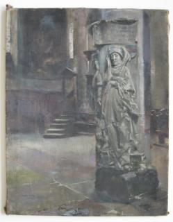 Appraisal: Grace Young oil Grace Young American - - Cathedral Interior-