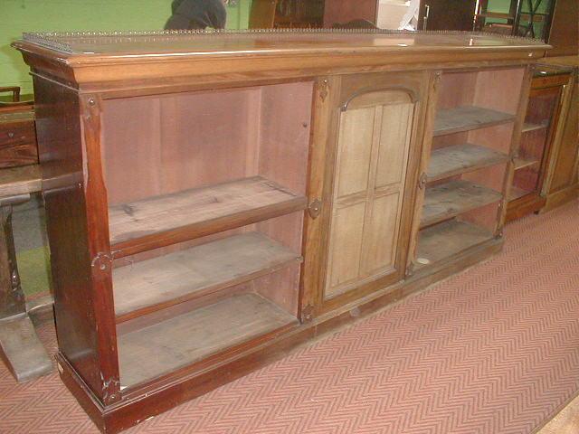 Appraisal: A substantial Victorian mahogany open bookcase with brass gallery top