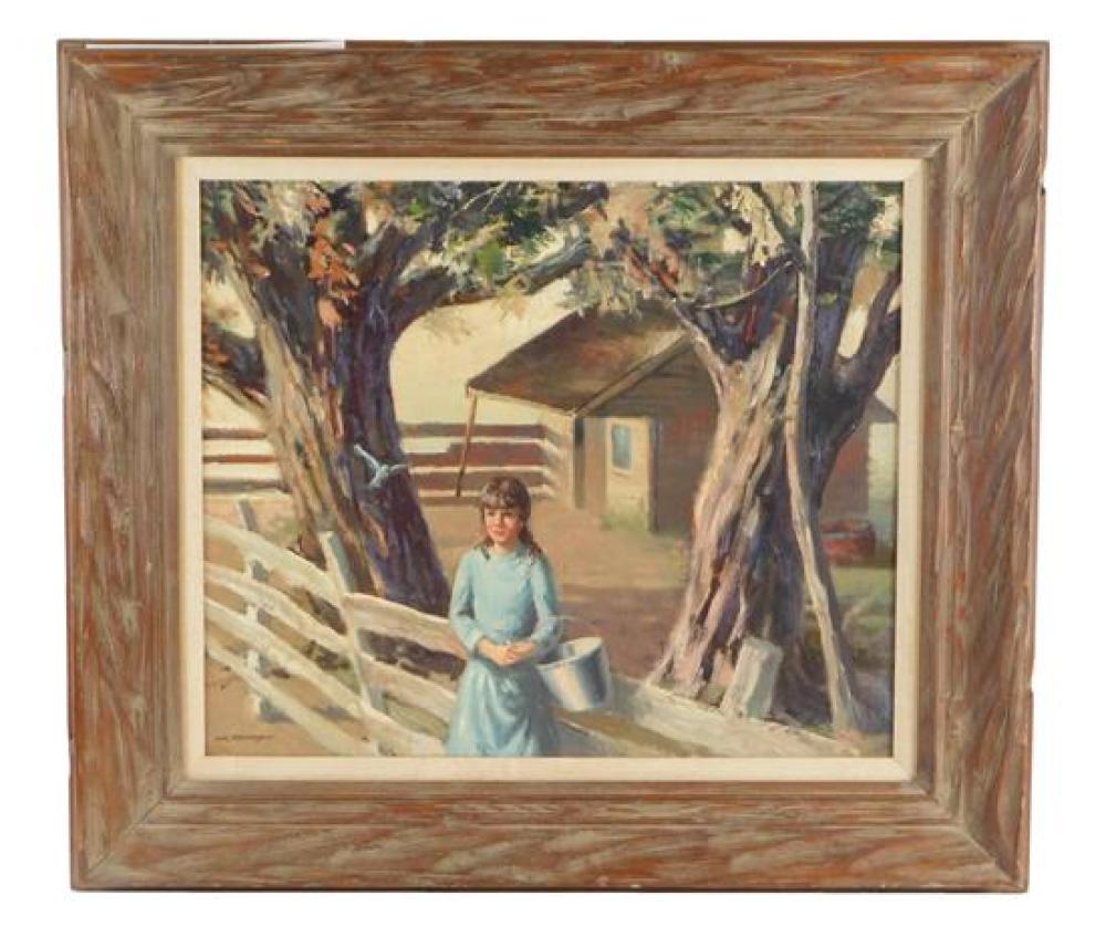 Appraisal: Jack Richard American - Bluebird depicts girl leaning on fence