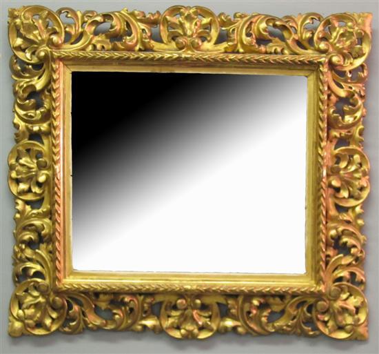 Appraisal: th century gilt wall mirror with pierced foliate frame x