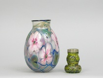 Appraisal: Charles Lotton Glass Vase a Loetz Style Vase Multi Flora