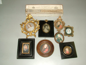 Appraisal: Early th century English Naive School- A miniature portriat of