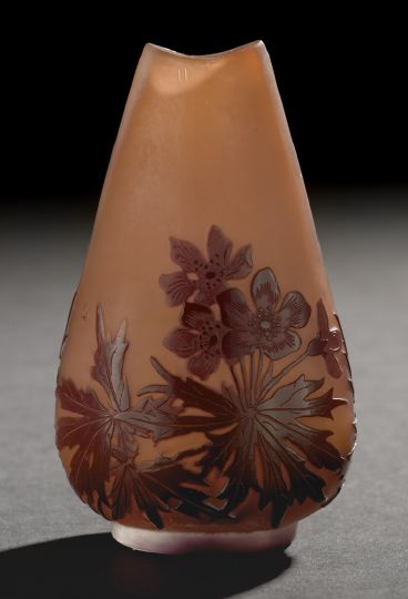 Appraisal: Emile Galle - Nancy Polished Cameo-Cut Cabinet Vase fourth quarter