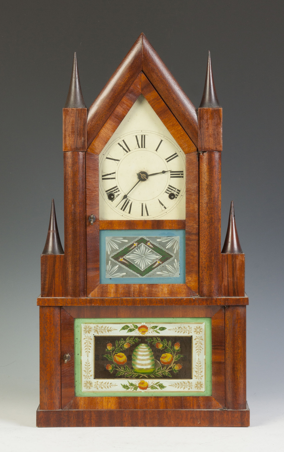 Appraisal: Elisha Manross Steeple on Steeple Mahogany case old finish Original