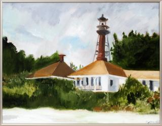 Appraisal: PETKOFF OIL ON CANVAS LIGHT HOUSE ON WATERS EDGE PETKOFF