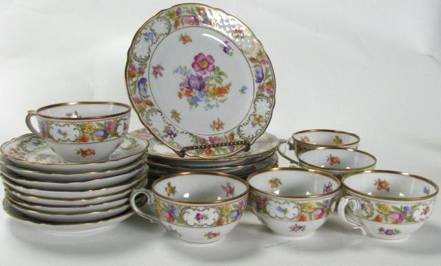 Appraisal: Small Luncheon Set of Schumann China in Dresden Flowers pattern