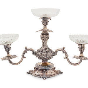 Appraisal: An English Silver-Plate and Cut Glass pergne Height overall x