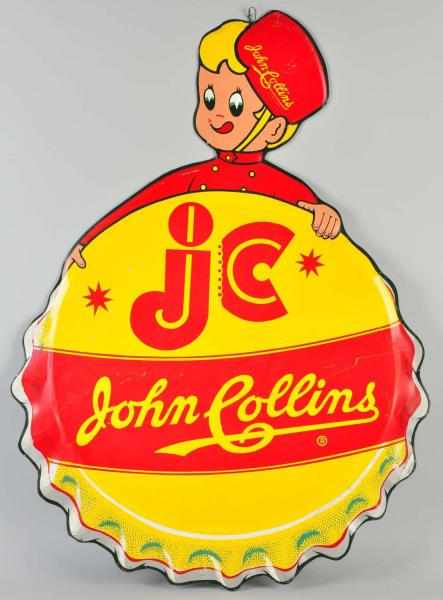 Appraisal: Embossed Tin John Collins Cutout Sign Description Some surface scratches