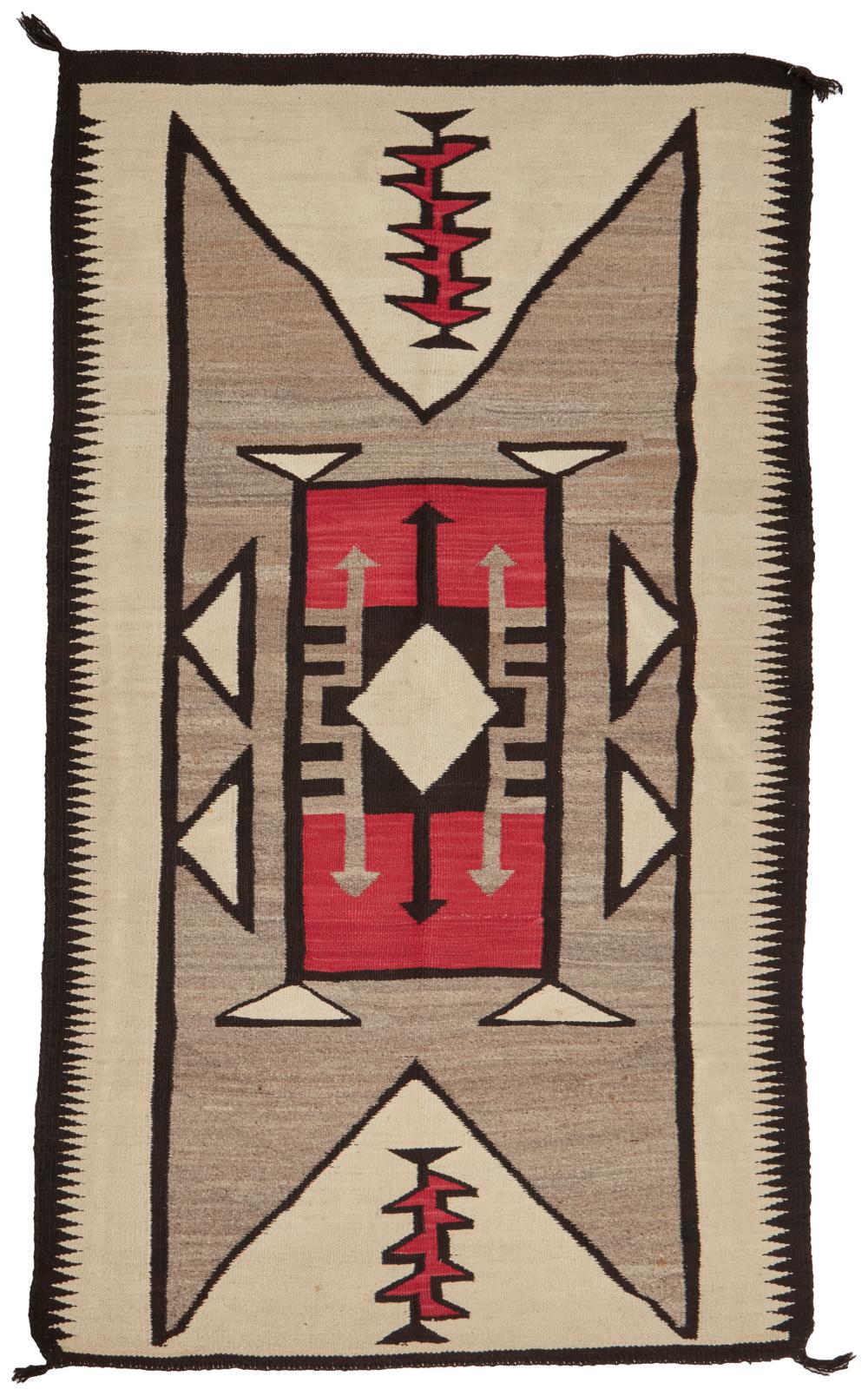 Appraisal: A Navajo Regional rug First-quarter th Century Woven in cream