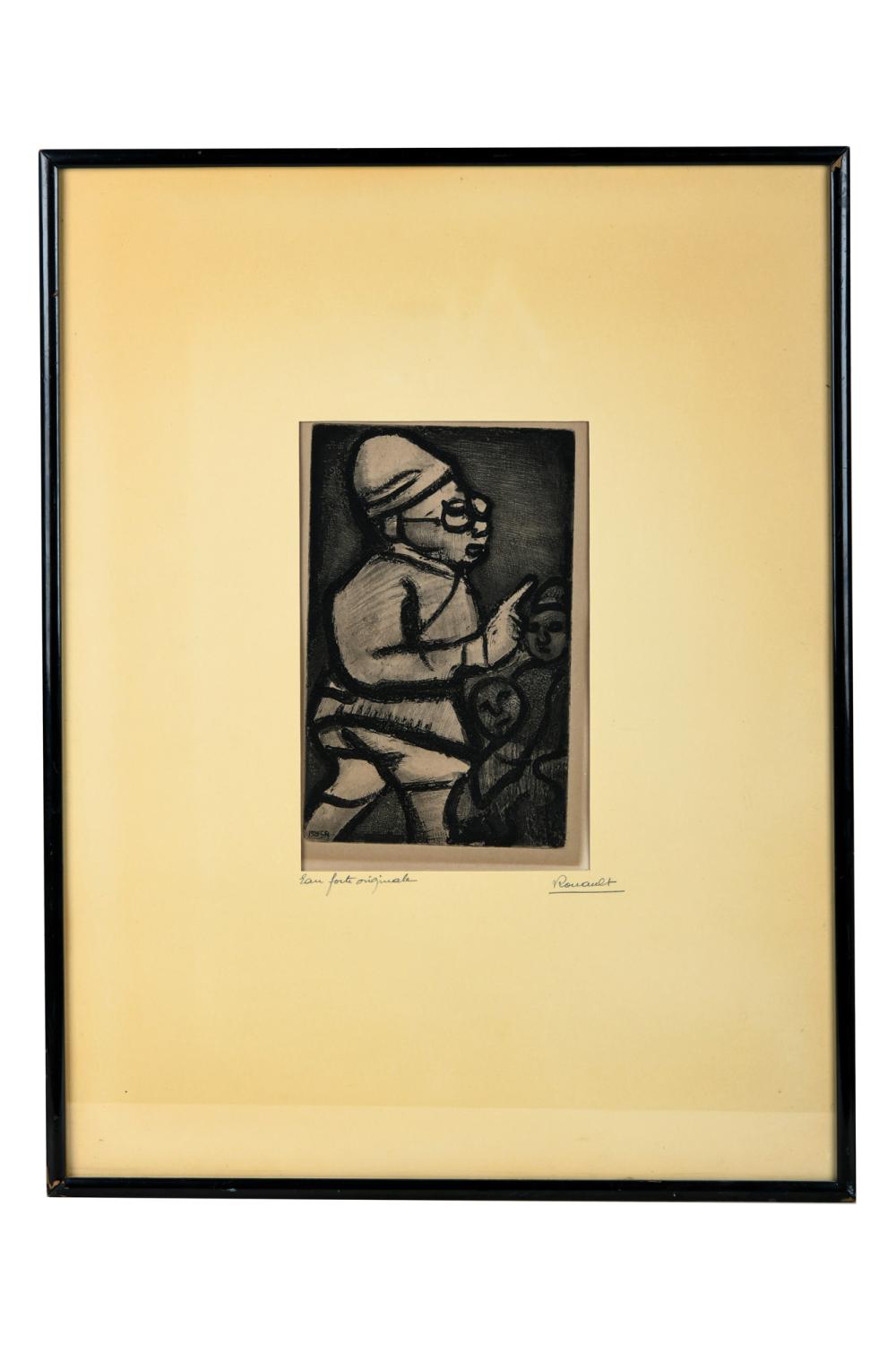 Appraisal: AFTER GEORGES ROUAULT L'ADMINISTRATEUR COLONIAL etching drypoint roulette burnishing from