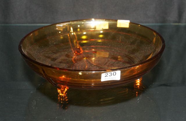 Appraisal: An Art Deco Val St Lambert amber glass bowl