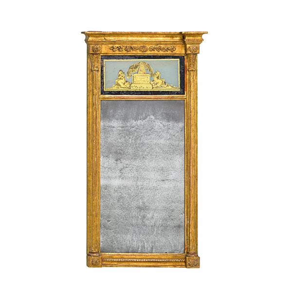 Appraisal: SHERATON MIRROR Gilded frame with Washington Memorial reverse painted glass