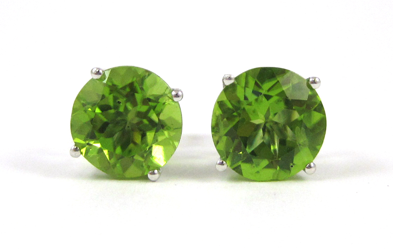 Appraisal: PAIR OF PERIDOT AND WHITE GOLD EAR STUDS each k