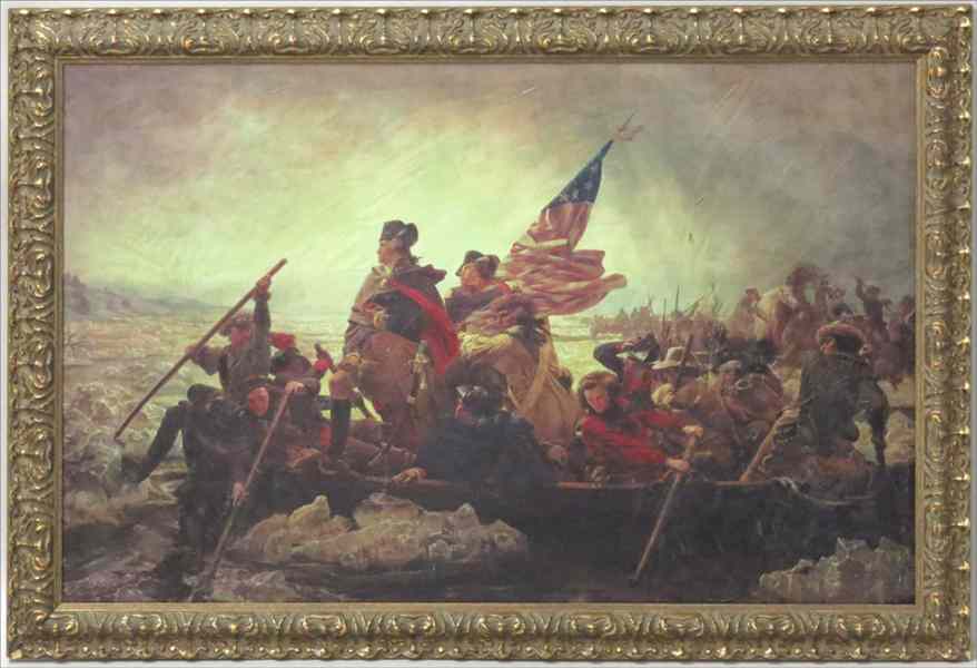 Appraisal: TWO FRAMED DECORATIVE GICLEE PRINTS Washington Crossing the Delaware after