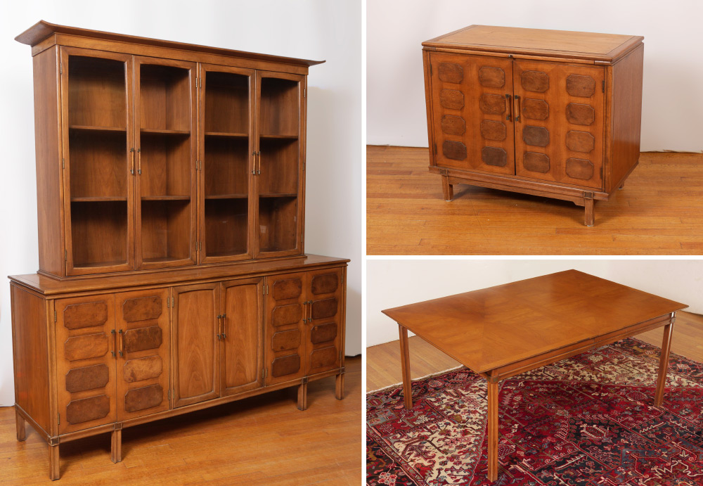 Appraisal: ASSEMBLED MID CENTURY DINING ROOM SUITE An assembled collection to