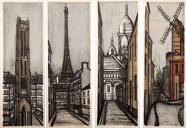 Appraisal: Bernard Buffet French - Paravent S - The complete suite