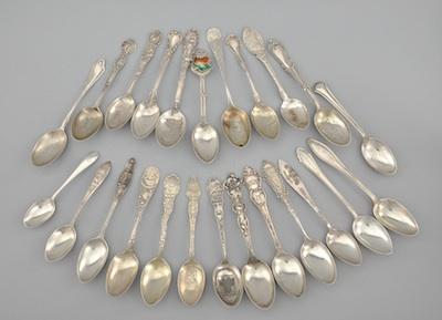 Appraisal: A Collection of Twenty Four Souvenir Spoons Consisting of California