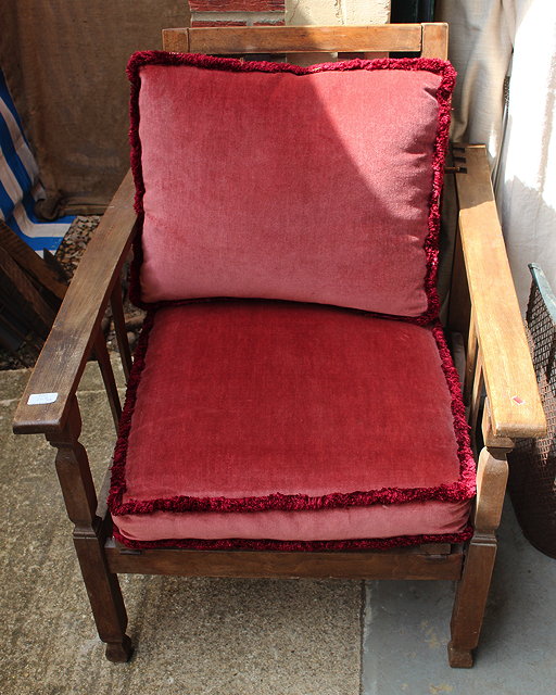 Appraisal: A PAIR OF CANED OAK BERGERE TYPE ARMCHAIRS together with